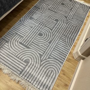 Безворсовий антиковзаючий килим "Модерн сірий"