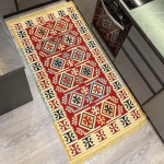Бавовняний двосторонній килим у етнічному стилі AR 010 Red