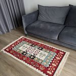 Бавовняний двосторонній килим у етнічному стилі AR 006 Red