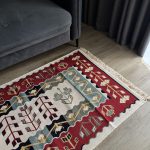 Бавовняний двосторонній килим у етнічному стилі AR 006 Red