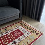 Бавовняний двосторонній килим у етнічному стилі AR 006 Red