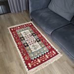 Бавовняний двосторонній килим у етнічному стилі AR 006 Red