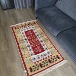 Бавовняний двосторонній килим у етнічному стилі AR 006 Red