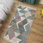 Бавовняний двосторонній килим у сучасному стилі AR 10 Blue Pink