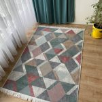 Бавовняний двосторонній килим у сучасному стилі AR 10 Blue Pink