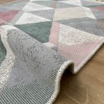 Бавовняний двосторонній килим у сучасному стилі AR 10 Blue Pink