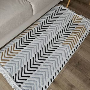 Бавовняний двосторонній килим у сучасному стилі AR 19 White Black