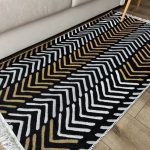 Бавовняний двосторонній килим у сучасному стилі AR 19 White Black