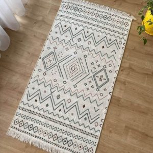 Бавовняний двосторонній килим у сучасному стилі AR 05 Beige Blue