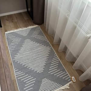 Бавовняний двосторонній килим у сучасному стилі AR 15 Grey