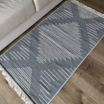 Бавовняний двосторонній килим у сучасному стилі AR 15 Grey