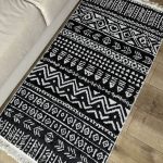 Бавовняний двосторонній килим у сучасному стилі AR 03 Black