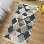 Бавовняний двосторонній килим у сучасному стилі AR 10 Beige Black