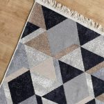 Бавовняний двосторонній килим у сучасному стилі AR 10 Beige Black