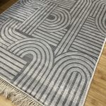 Безворсовий антиковзаючий килим “Модерн сірий”