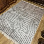 Безворсовий антиковзаючий килим “Модерн сірий”