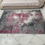 Безворсовий антиковзаючий килим “Малиновий мармур”