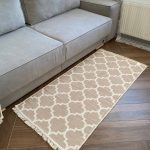 Бавовняний двосторонній килим у сучасному стилі Kara 150 C.Beige