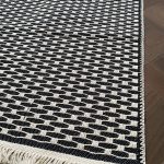 Бавовняний однотонний килим Alexa 116 Cream Black