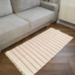 Бавовняний двосторонній килим у сучасному стилі Kara 152 Cream Pink