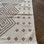 Бавовняний двосторонній килим у сучасному стилі Kara 019 C.Beige