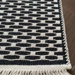 Бавовняний однотонний килим Alexa 116 Cream Black