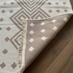 Бавовняний двосторонній килим у сучасному стилі Kara 019 C.Beige