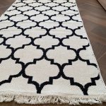 Бавовняний двосторонній килим у сучасному стилі Kara 150 C.Black