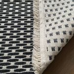 Бавовняний однотонний килим Alexa 116 Cream Black