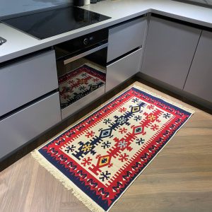 Бавовняний двосторонній килим у етнічному стилі AR 005 Red