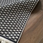 Бавовняний однотонний килим Alexa 116 Cream Black