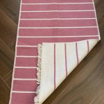 Бавовняний двосторонній килим у сучасному стилі Kara 152 Cream Pink