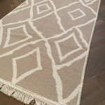 Бавовняний двосторонній килим у сучасному стилі Kara 055 Cream Beige