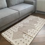 Бавовняний двосторонній килим у сучасному стилі Kara 019 C.Beige