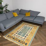 Бавовняний двосторонній килим у етнічному стилі AR 006 Blue