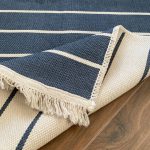 Бавовняний двосторонній килим у сучасному стилі Kara 152 Blue