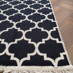 Бавовняний двосторонній килим у сучасному стилі Kara 150 C.Black