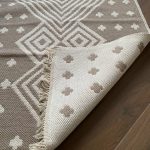 Бавовняний двосторонній килим у сучасному стилі Kara 019 C.Beige