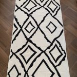 Бавовняний двосторонній килим у сучасному стилі Kara 055 Cream Black