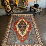 Етнічний бавовняний килим Iris-01 Blue Terra