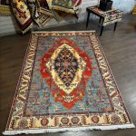 Етнічний бавовняний килим Iris-01 Blue Terra