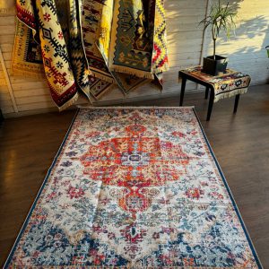 Етнічний бавовняний килим Iris-04 Terra L.Blue