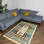 Бавовняний двосторонній килим у етнічному стилі AR 006 Blue