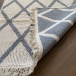 Бавовняний двосторонній килим у сучасному стилі Kara 031 Cream L.Grey