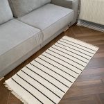 Бавовняний двосторонній килим у сучасному стилі Kara 152 C.Black