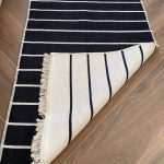 Бавовняний двосторонній килим у сучасному стилі Kara 152 C.Black