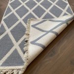 Бавовняний двосторонній килим у сучасному стилі Kara 031 Cream L.Grey