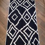 Бавовняний двосторонній килим у сучасному стилі Kara 055 Cream Black