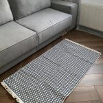 Бавовняний однотонний килим Alexa 116 Cream Blue