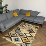 Бавовняний двосторонній килим у етнічному стилі AR 003 Blue